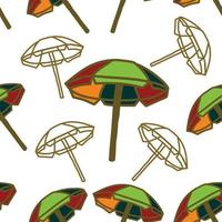 Umbrella Beach Pattern Seamless Design Template Vector