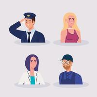 group of persons with different occupations characters vector