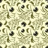 Folk flowers art pattern Floral abstract surface design  Seamless pattern vector