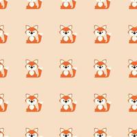 Seamless Pattern With Cute Sitting Foxes vector