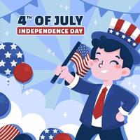 Boy Celebrating 4TH of July vector