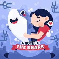 proteger el concepto de tiburón vector