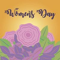 tarjeta de felicitación del día de la mujer decoración floral floral en estilo de dibujos animados vector