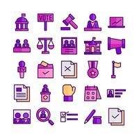 President icon set vector flat line for website mobile app presentation social media Suitable for user interface and user experience