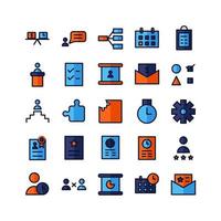 Project Management icon set vector flat line for website mobile app presentation social media Suitable for user interface and user experience