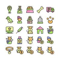 Pet icon set vector flat line for website mobile app presentation social media Suitable for user interface and user experience