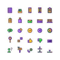 Survey icon set vector flat line for website mobile app presentation social media Suitable for user interface and user experience