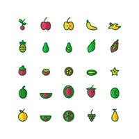Fruit icon set vector flat line for website mobile app presentation social media Suitable for user interface and user experience