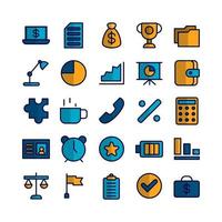 Office icon set vector flat line for website mobile app presentation social media Suitable for user interface and user experience