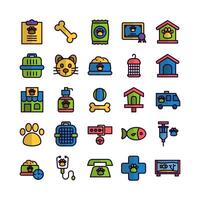 Veterinarian icon set vector flat line for website mobile app presentation social media Suitable for user interface and user experience