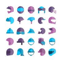 Helmet icon set vector flat for website mobile app presentation social media Suitable for user interface and user experience