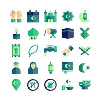 Ramadhan icon set vector flat for website mobile app presentation social media Suitable for user interface and user experience