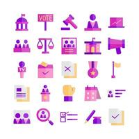 President icon set vector flat for website mobile app presentation social media Suitable for user interface and user experience