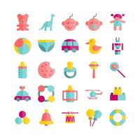 Baby Toys icon set vector flat for website mobile app presentation social media Suitable for user interface and user experience