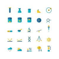 Science icon set vector flat for website mobile app presentation social media Suitable for user interface and user experience