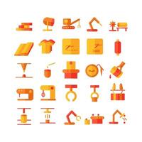 Manufacture icon set vector flat for website mobile app presentation social media Suitable for user interface and user experience
