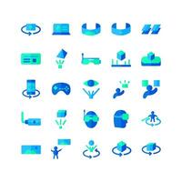 Virtual Reality icon set vector flat for website mobile app presentation social media Suitable for user interface and user experience