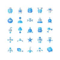 Robotic icon set vector flat for website mobile app presentation social media Suitable for user interface and user experience