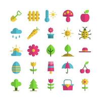 Spring icon set vector flat for website mobile app presentation social media Suitable for user interface and user experience