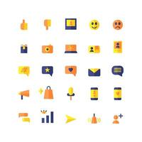 influencer icon set vector flat for website mobile app presentation social media Suitable for user interface and user experience