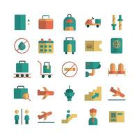 Airport icon set vector flat for website mobile app presentation social media Suitable for user interface and user experience