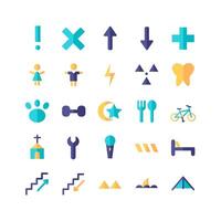 Sign icon set vector flat for website mobile app presentation social media Suitable for user interface and user experience