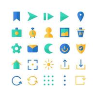 Mobile Interface icon set vector flat for website mobile app presentation social media Suitable for user interface and user experience