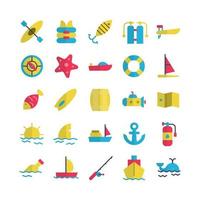 Nautical icon set vector flat for website mobile app presentation social media Suitable for user interface and user experience