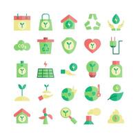 Ecology icon set vector flat for website mobile app presentation social media Suitable for user interface and user experience