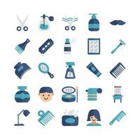Barber icon set vector flat for website mobile app presentation social media Suitable for user interface and user experience