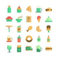 Fast Food icon set vector flat for website mobile app presentation social media Suitable for user interface and user experience