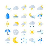 Weather icon set vector flat for website mobile app presentation social media Suitable for user interface and user experience