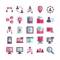 Human Resource icon set vector flat for website mobile app presentation social media Suitable for user interface and user experience
