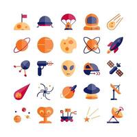 Astronomy icon set vector flat for website mobile app presentation social media Suitable for user interface and user experience