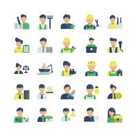 Profession icon set vector flat for website mobile app presentation social media Suitable for user interface and user experience