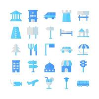 City icon set vector flat for website mobile app presentation social media Suitable for user interface and user experience