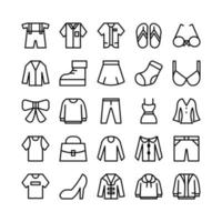 conjunto de iconos de moda línea vectorial para la presentación de la aplicación móvil del sitio web redes sociales adecuadas para la interfaz de usuario y la experiencia del usuario vector