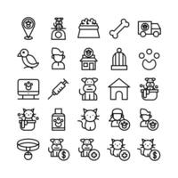 Pet icon set vector line for website mobile app presentation social media Suitable for user interface and user experience