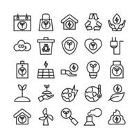 Ecology icon set vector line for website mobile app presentation social media Suitable for user interface and user experience