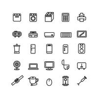 Device icon set vector line for website mobile app presentation social media Suitable for user interface and user experience