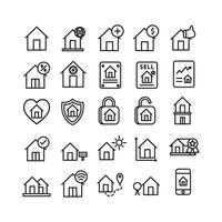 Real Estate icon set vector line for website mobile app presentation social media Suitable for user interface and user experience