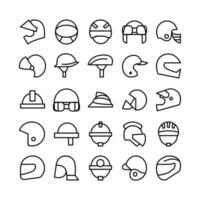 Helmet icon set vector line for website mobile app presentation social media Suitable for user interface and user experience