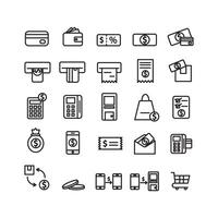 Payment icon set vector line for website mobile app presentation social media Suitable for user interface and user experience