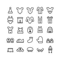 Baby Clothes icon set vector line for website mobile app presentation social media Suitable for user interface and user experience