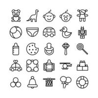 Baby Toys icon set vector line for website mobile app presentation social media Suitable for user interface and user experience