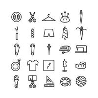 Tailor icon set vector line for website mobile app presentation social media Suitable for user interface and user experience