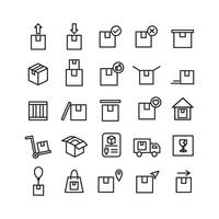 Package icon set vector line for website mobile app presentation social media Suitable for user interface and user experience