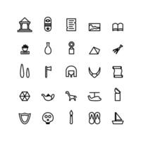 Museum icon set vector line for website mobile app presentation social media Suitable for user interface and user experience