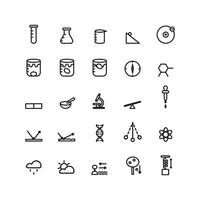 Science icon set vector line for website mobile app presentation social media Suitable for user interface and user experience