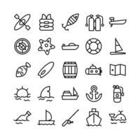 Nautical icon set vector line for website mobile app presentation social media Suitable for user interface and user experience